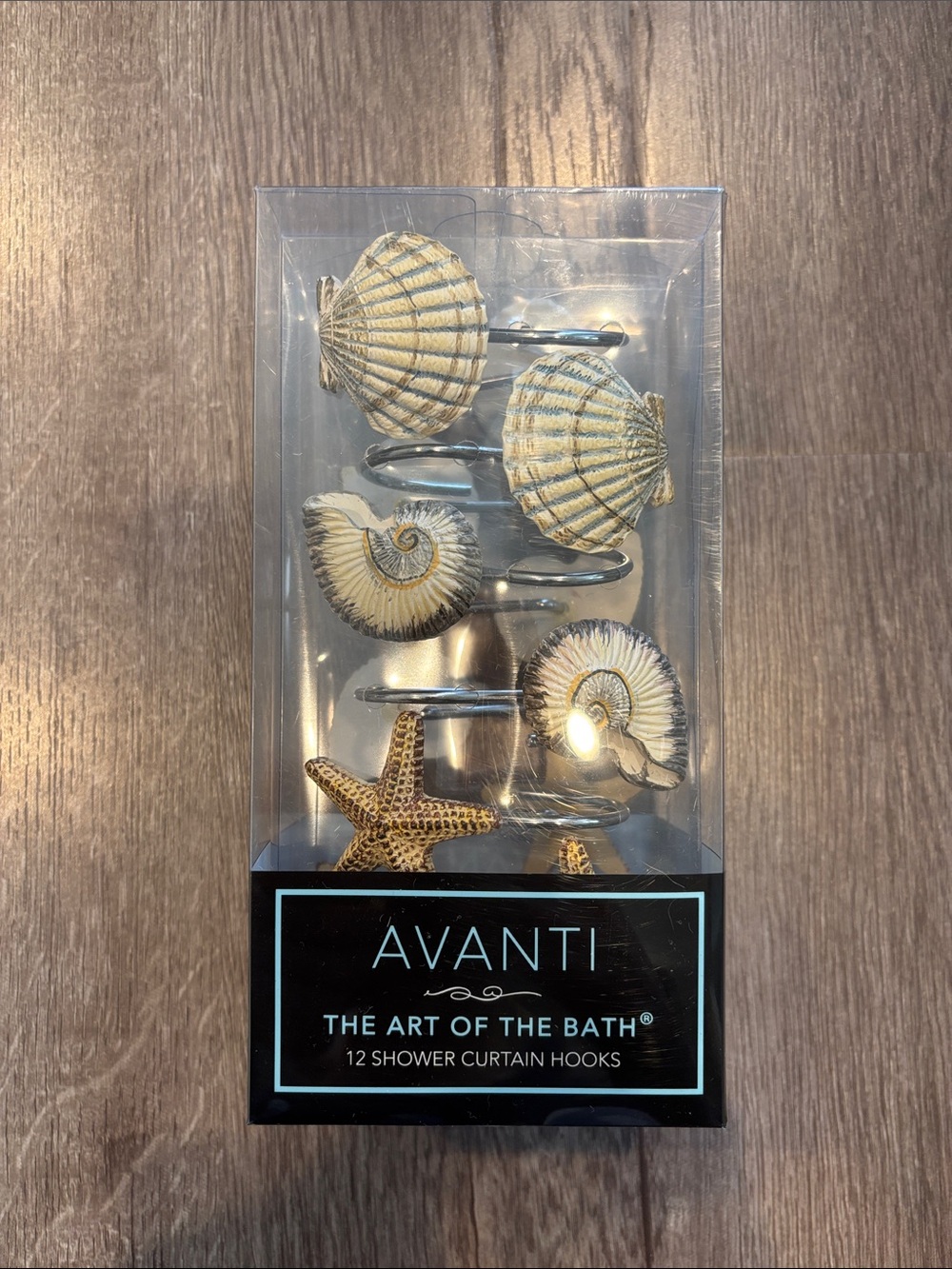 New Avanti Beige Shell & Starfish Shower Curtain Hooks